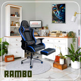 Kepler Brooks Rambo Ergonomic High Back Gaming Chair | Adjustable Lumbar Support & Neck Pillow, 4D Adjustable Armrests & Retractable Foot Rest