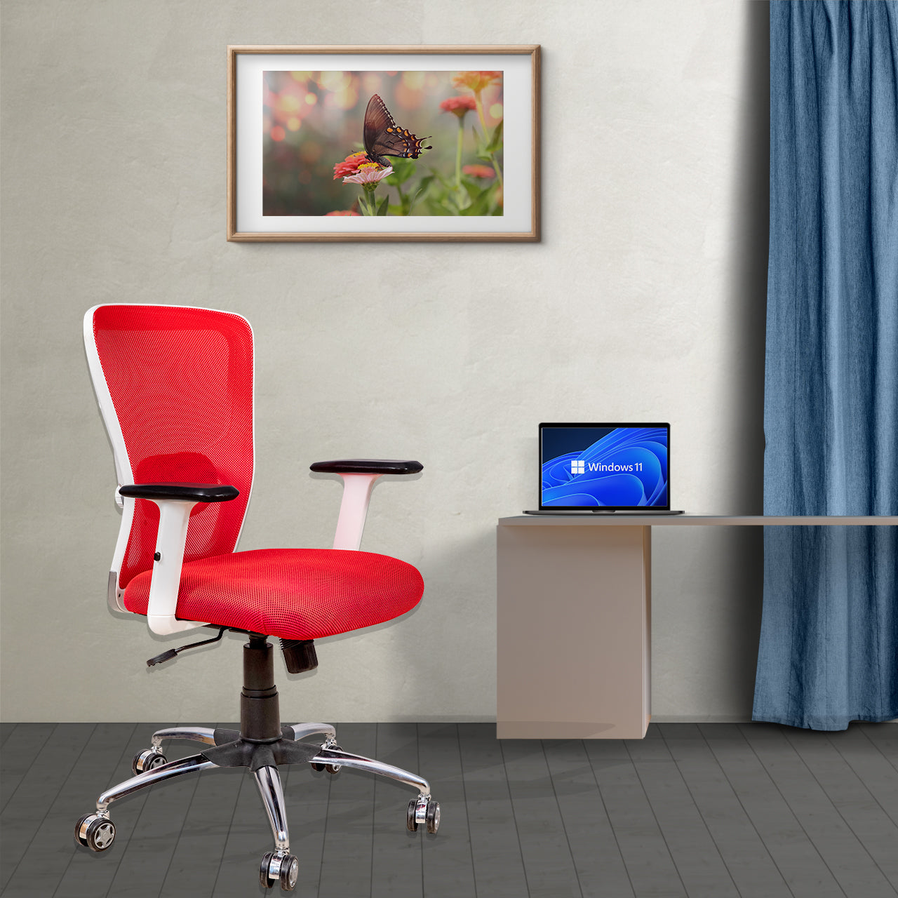 Kepler Brooks Zeus Mid Back Mesh Office Chair (White Frame)