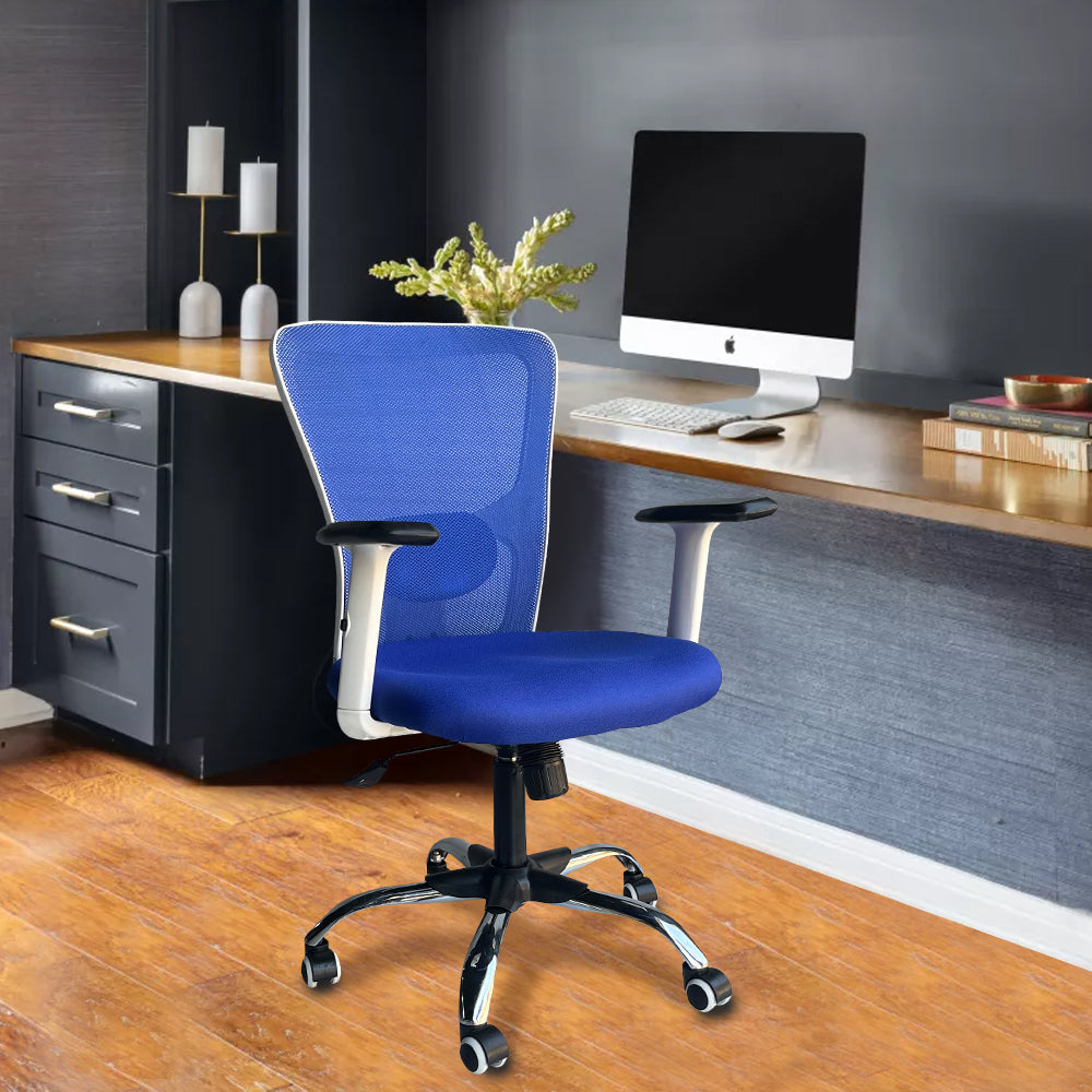 Kepler Brooks Zeus Mid Back Mesh Office Chair (White Frame)