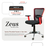 Kepler Brooks Zeus Mid Back Mesh Office Chair (Red Black)