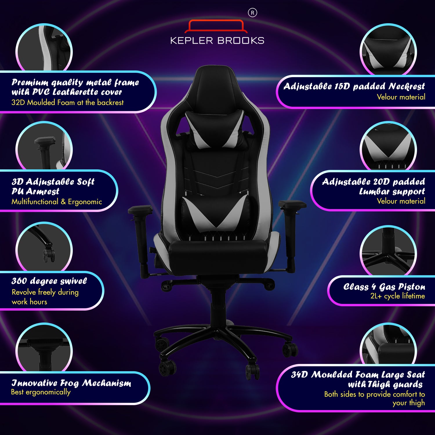 Kepler Brooks Murphy High Back Gaming Chair