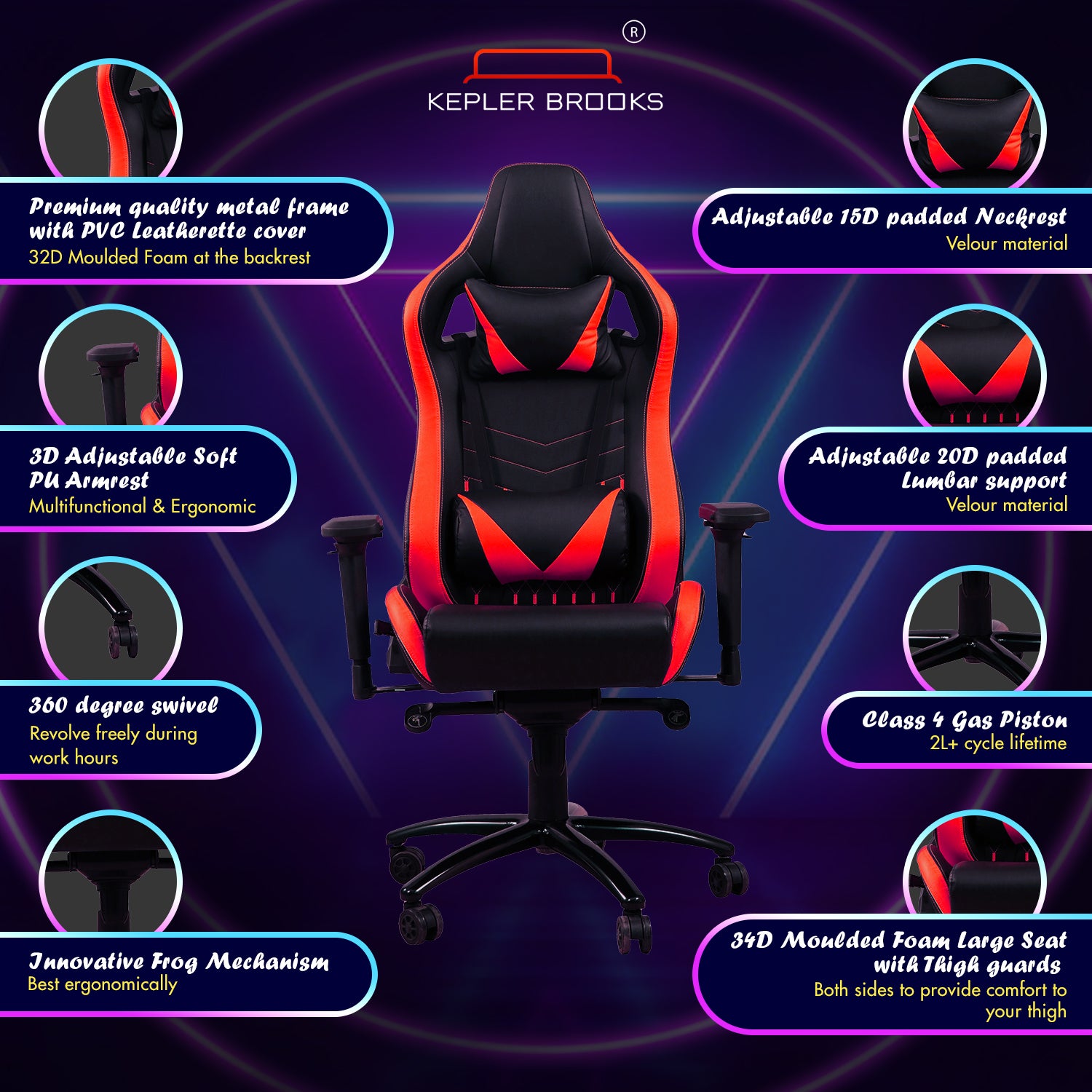 Kepler Brooks Murphy High Back Gaming Chair