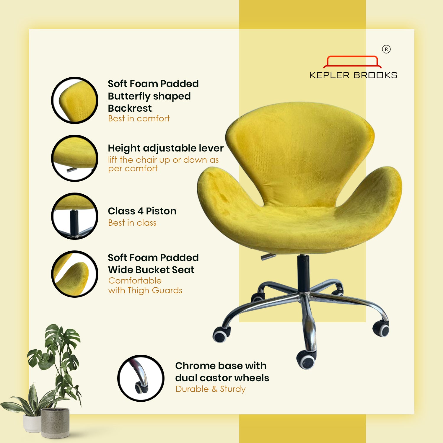 Kepler Brooks Oswald Pro Premium Lounge Chair ( Mid Size )