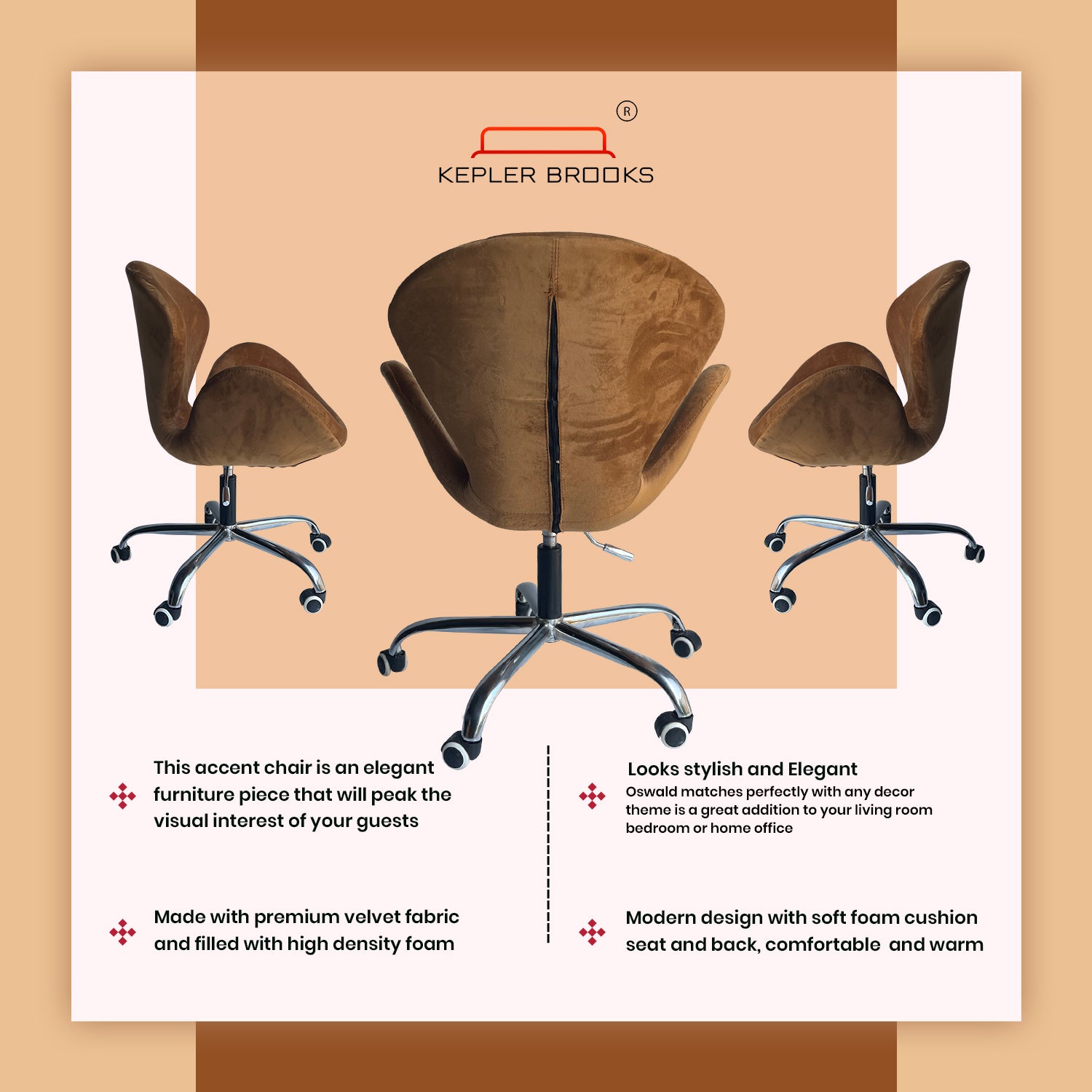 Kepler Brooks Oswald Pro Premium Lounge Chair ( Mid Size )