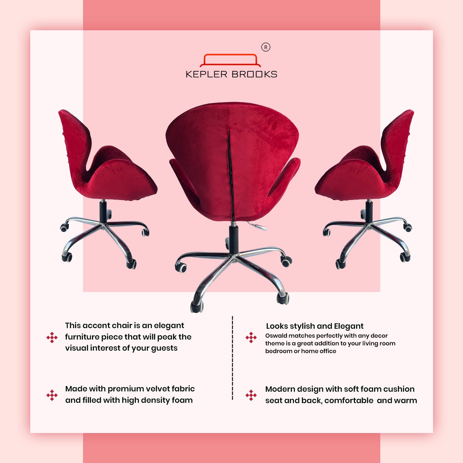 Kepler Brooks Oswald Pro Premium Lounge Chair ( Mid Size )