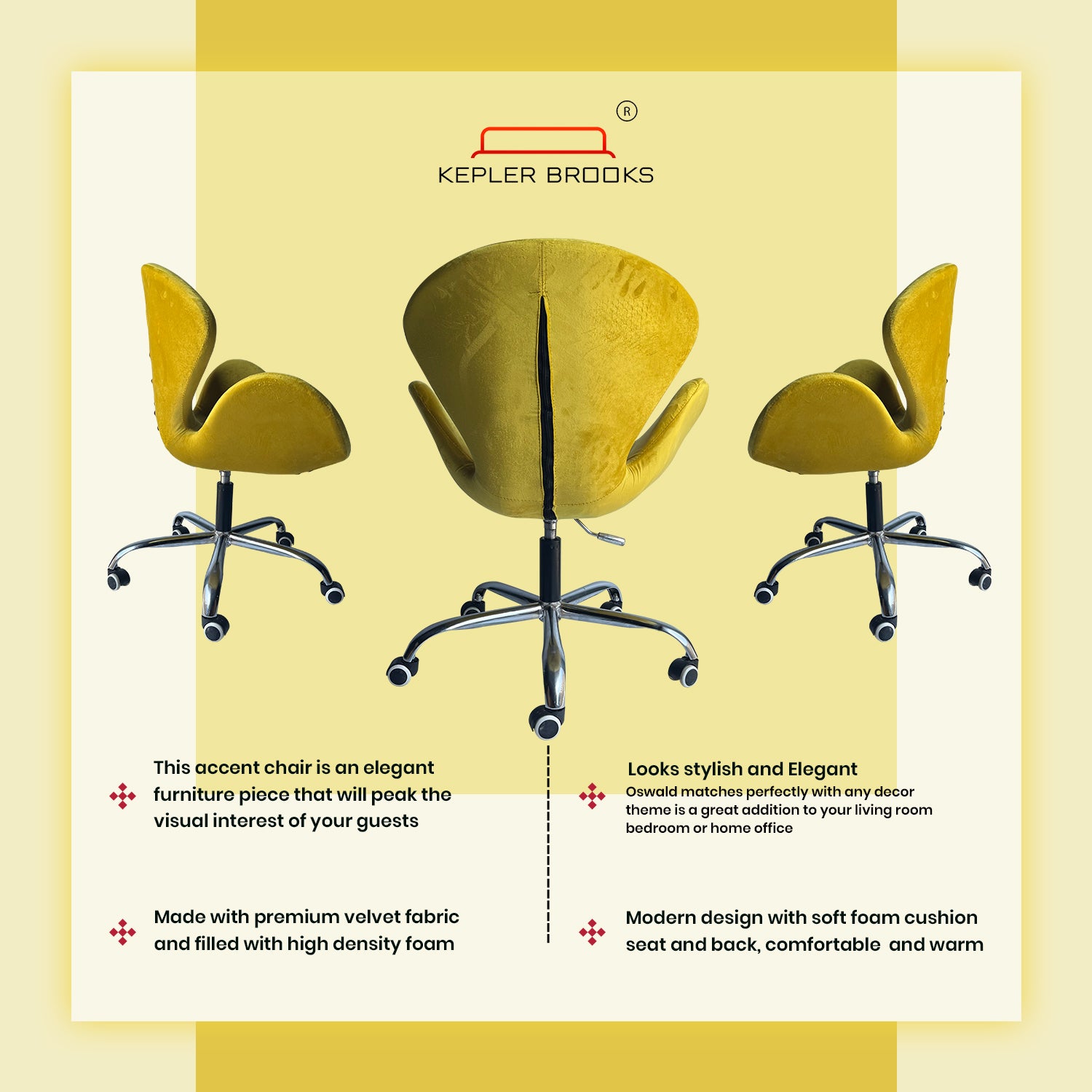Kepler Brooks Oswald Pro Premium Lounge Chair ( Mid Size )