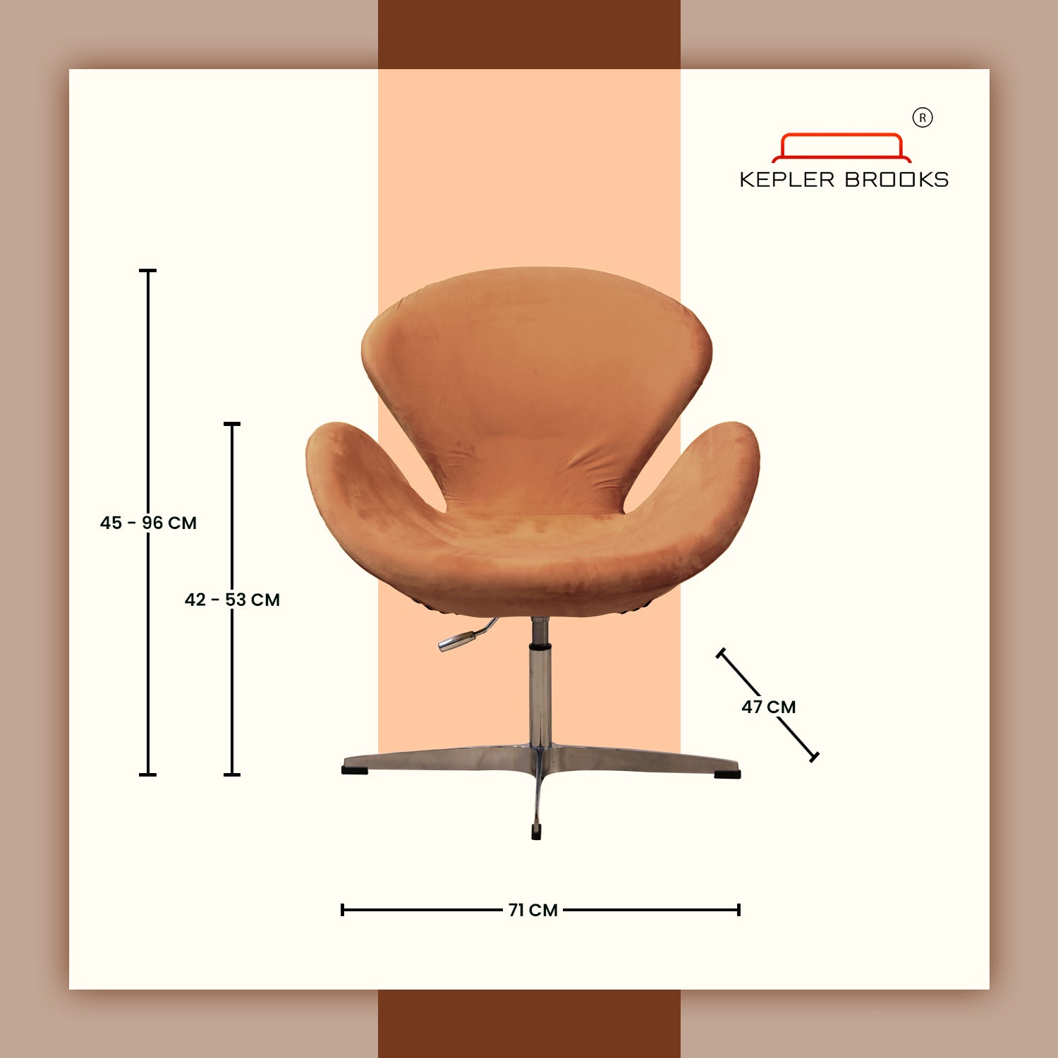 Kepler Brooks Oswald Premium Lounge Chair (Brown)