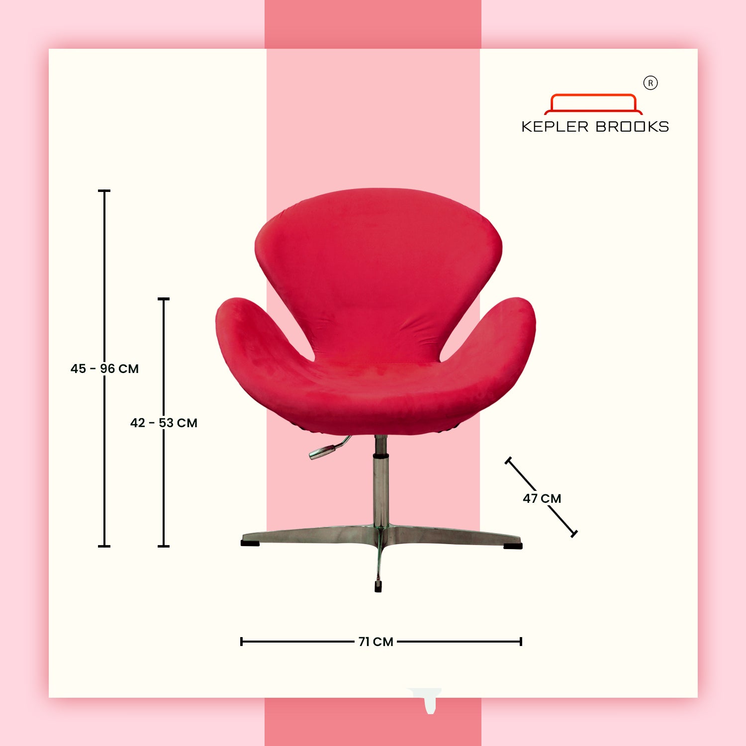 Kepler Brooks Oswald Premium Lounge Chair (Red)