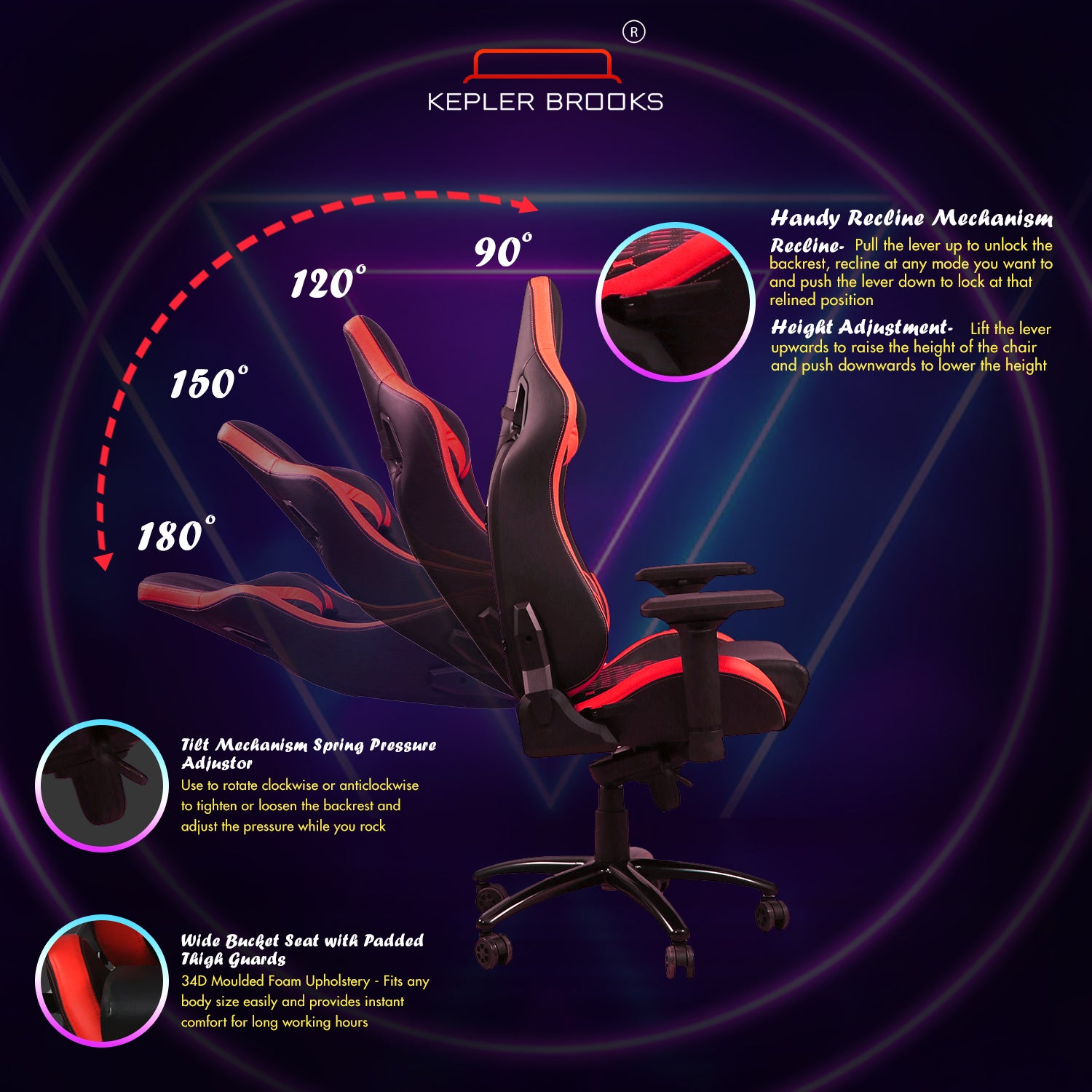 Kepler Brooks Murphy High Back Gaming Chair