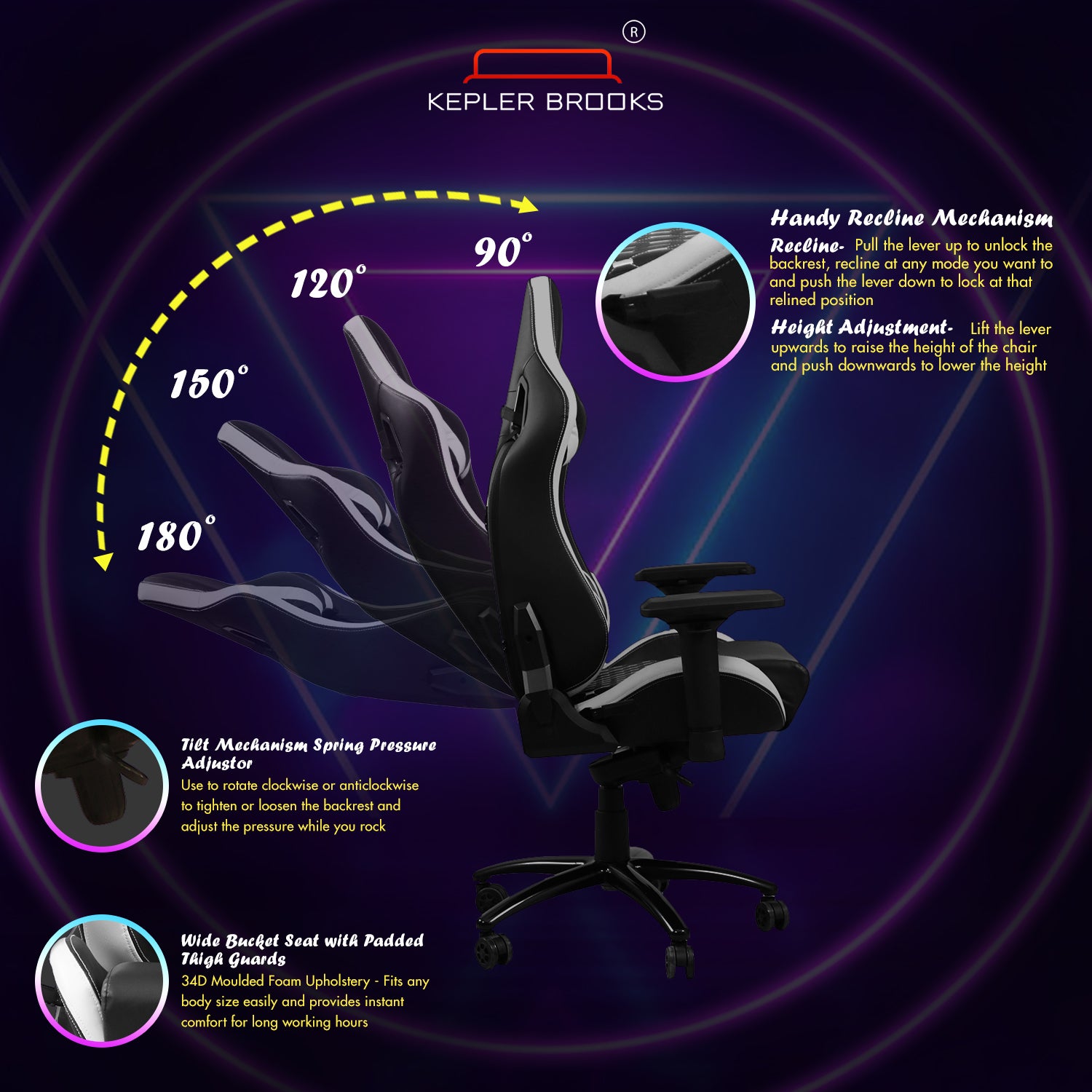 Kepler Brooks Murphy High Back Gaming Chair