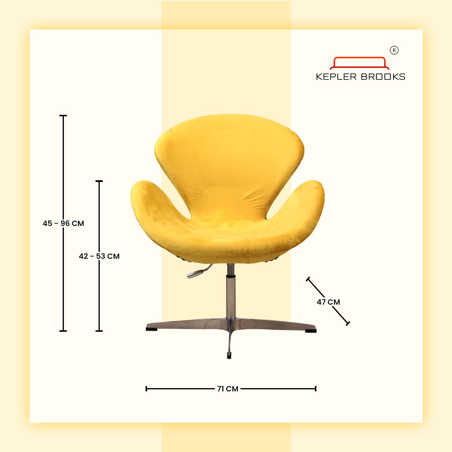 Kepler Brooks Oswald Premium Lounge Chair (Yellow)