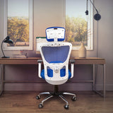 Kepler Brooks High Back Mesh Ergonomic Office Chair | Adjustable Headrest & Lumbar Support, Smart Synchro Multi-Tilt Lock Mechanism - Zeus (White)