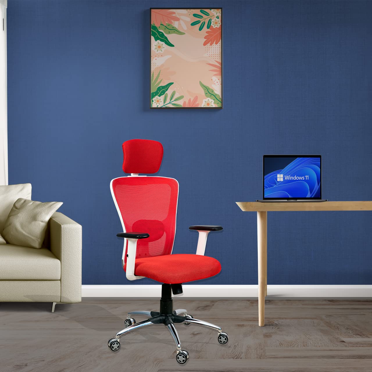 Kepler Brooks Zeus High Back Mesh Office Chair (White Frame)