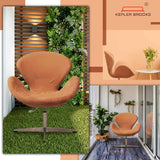 Kepler Brooks Oswald Premium Lounge Chair | Living Room Chair, Dining Room Chair, Cafeteria Chair, Home Bar Chair, Garden Chair - Brown