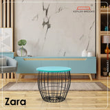Zara - Coffee Table for Living Room | Center Table for Living Room | Sofa Table - Round Coffee Table with Metal Base and Wooden Top