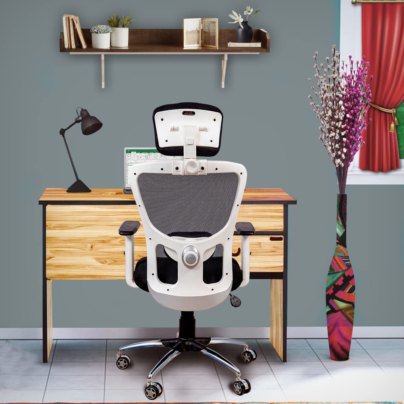 Kepler Brooks Zeus High Back Mesh Office Chair (White Frame)