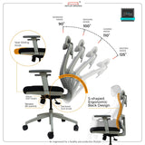 Kepler Brooks Citius Premium High Back Mesh Office Chair (Grey)